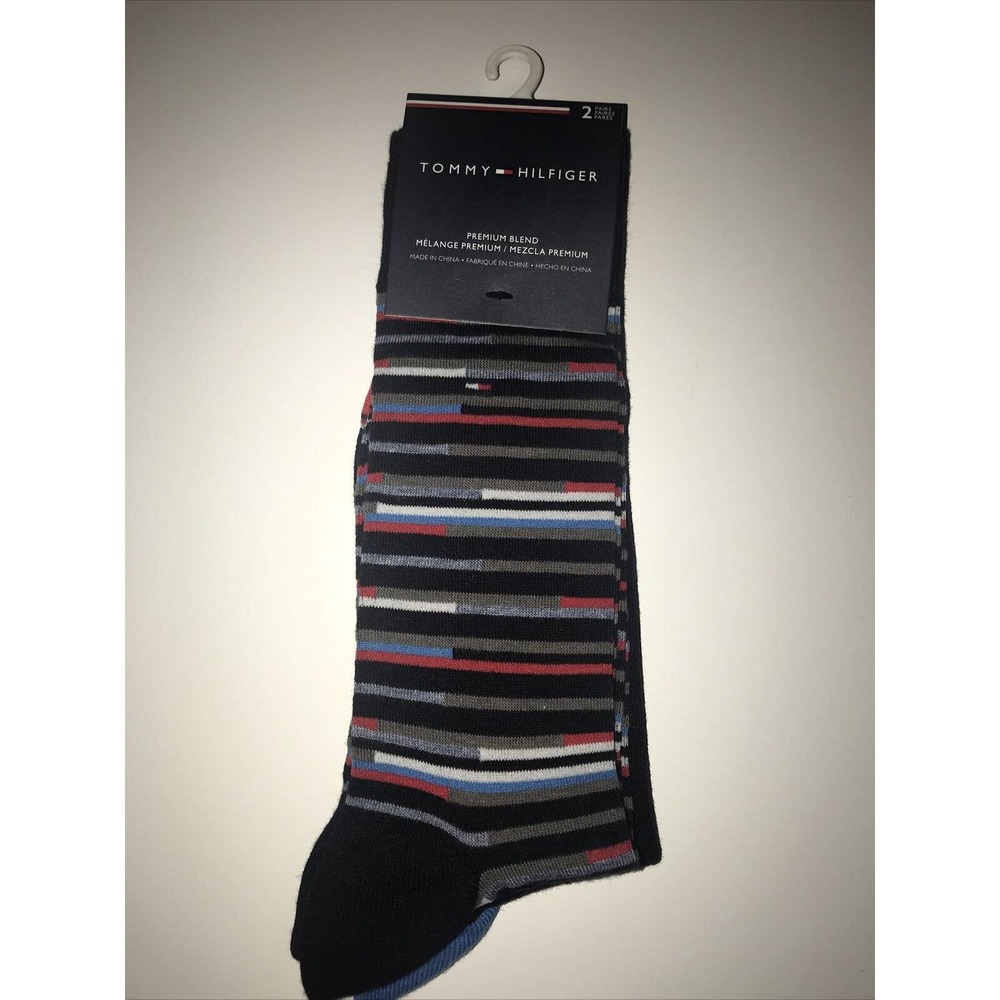 Tommy Hilfiger Mens Pack of 2 Blue Stripe